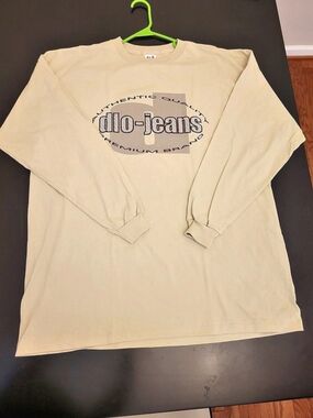 DLO Polo Men's Beige Long Sleeve Crew Neck Graphic Logo Cotton Knit 2XL